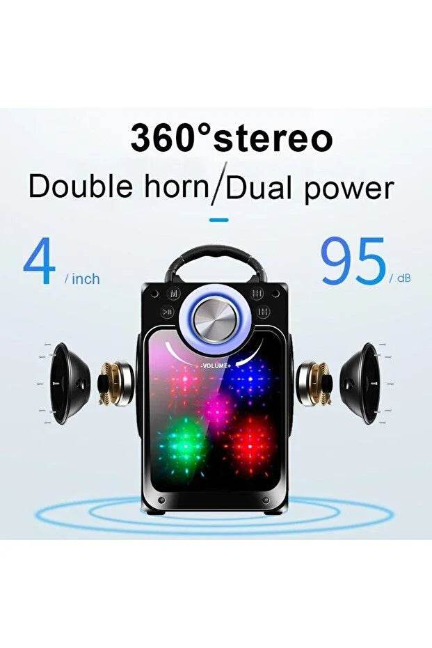 Kbroad kts-882s bluetooth hoparlör | kablosuz mikrofonlu, yüksek ses, taşınabilir karaoke partisi hoparlörü - H2N - KolayMagza