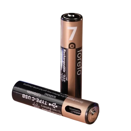(İNCE boyut) USB Type-C Şarjlı AA Pil 1,5V | 1000+ Kez Şarj Edilebilir Lityum Pil | Kalem Pil - G6Y