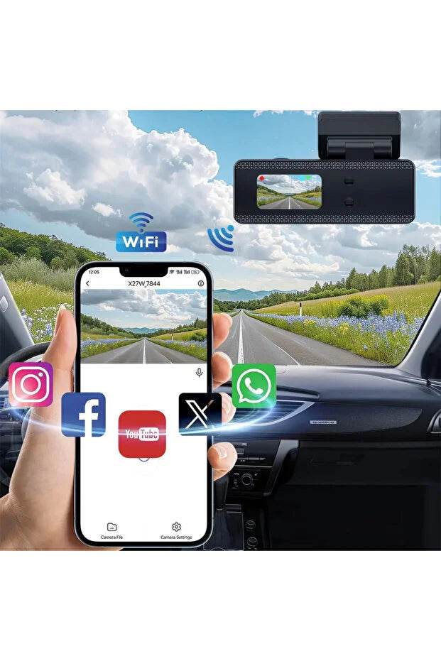 F8 4K Ultra Hd Ekranlı Ön Kamera Video Kaydedici Araç Kamerası Wi-Fi, IR Gece Görüşü, APP Kontrol DashCam - G6S - KolayMagza