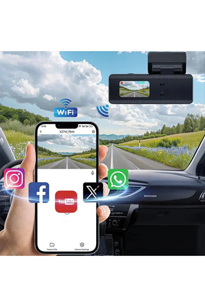 F8 4K Ultra Hd Ekranlı Ön Kamera Video Kaydedici Araç Kamerası  Wi-Fi, IR Gece Görüşü, APP Kontrol DashCam - G6S