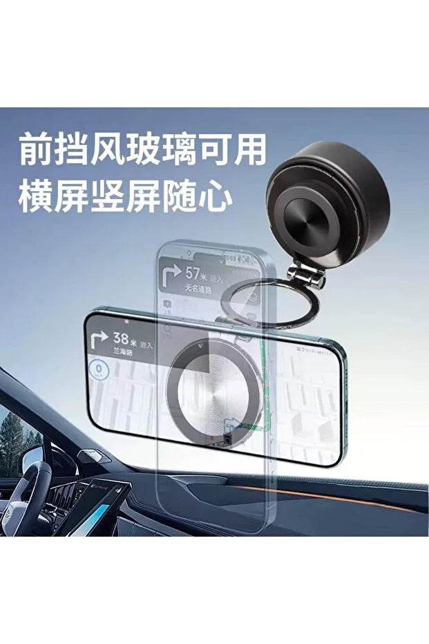 Elektrikli vakumlu magsafe magnetli araç içi telefon tutucu 360 derece döner - R2N - KolayMagza