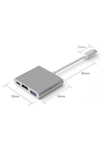 Type-c - hdmı üçü bir arada 4k adaptör kablosu – type-c'den hdmı ve usb'ye dönüştürücü