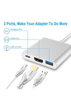 Type-c - hdmı üçü bir arada 4k adaptör kablosu – type-c'den hdmı ve usb'ye dönüştürücü - D1X - KolayMagza