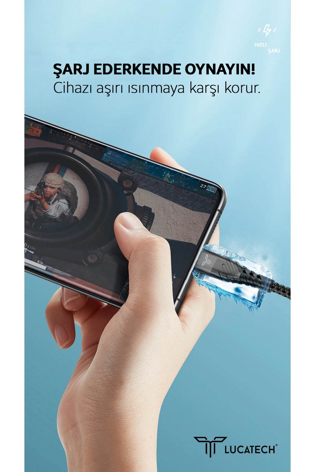 Lk-227 usb mikro örgülü hasır şarj kablosu 4,6a 25w - S2DA - KolayMagza