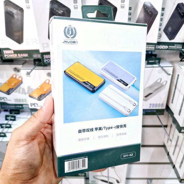 10,000 mah kendisinden lightning typec kablolu pd hızlı 66w destekli led göstergeli powerbank dy-42 - P1P - KolayMagza