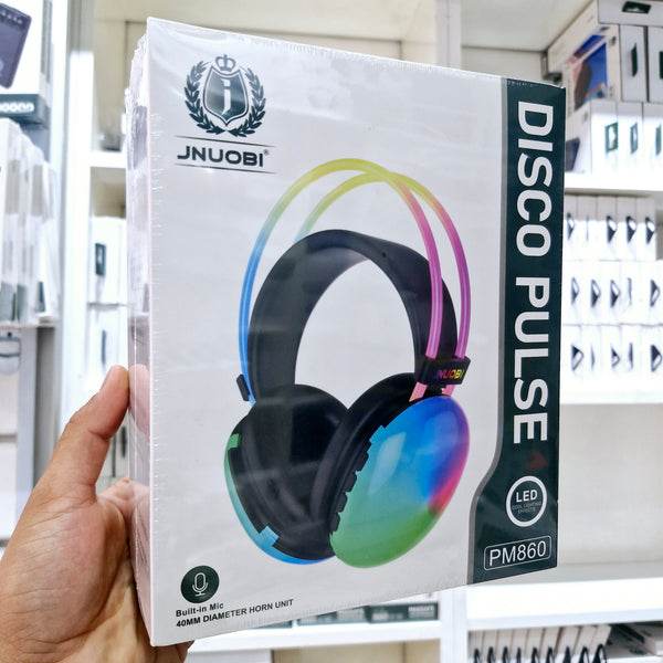 Disco pulse rgb ışıklı mikrofonlu anc 10saat pil ömürlü kafa üstü kulaklık pm860 - U1Q - KolayMagza