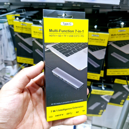 typeC girişli multi-function 7si1 arada hdmi sd tf usb pd 4k destekli çoklu dönüştürücü cpx106