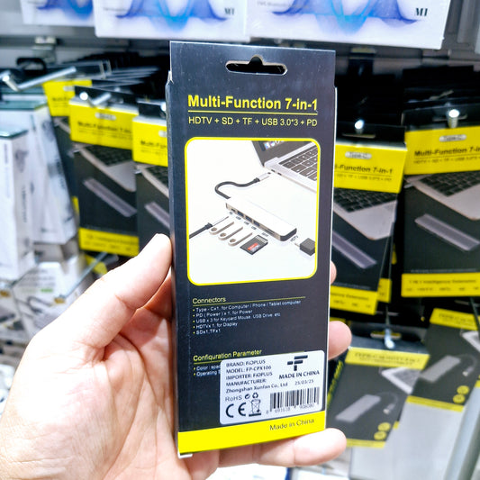 typeC girişli multi-function 7si1 arada hdmi sd tf usb pd 4k destekli çoklu dönüştürücü cpx106