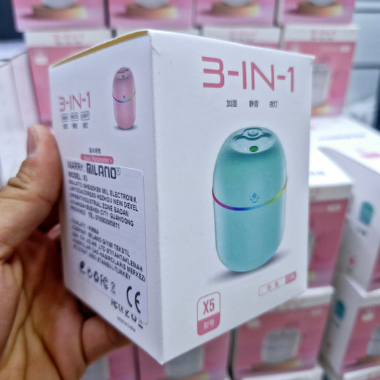 "220ml 3ü1 arada Taşınabilir Hava Nemlendirici | RGB Işıklı Buhar Makinesi & Aroma Difüzörü | Sessiz ve Etkili "