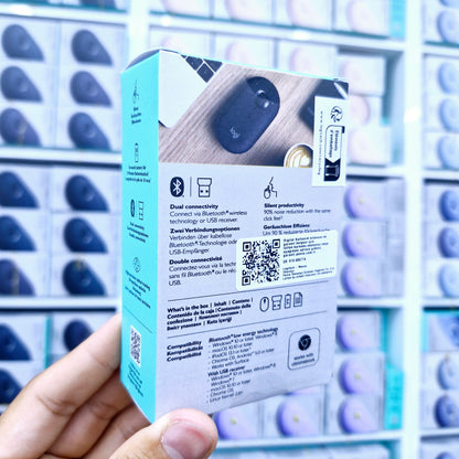 logitech m350 slim sessiz modern ofis bluetoothlu 18 ay pil ömürlü kablosuz mouse
