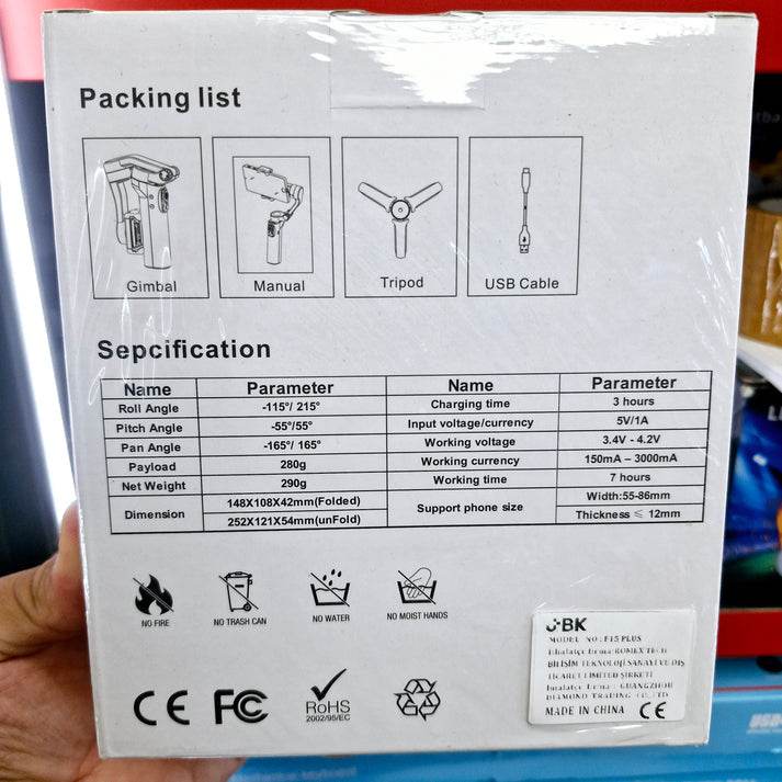 F5plus 3axis foldable sabitleyici dengeliyici katlanabilir tripodlu gimbal - G5D - KolayMagza