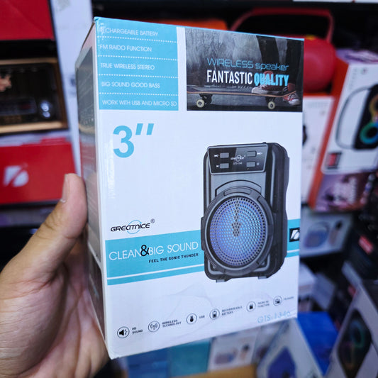 Fm-Sd Kart Usb Girişli Işıklı Ses Bombası Bluetooth Hoparlör Gts-1346 - H3D
