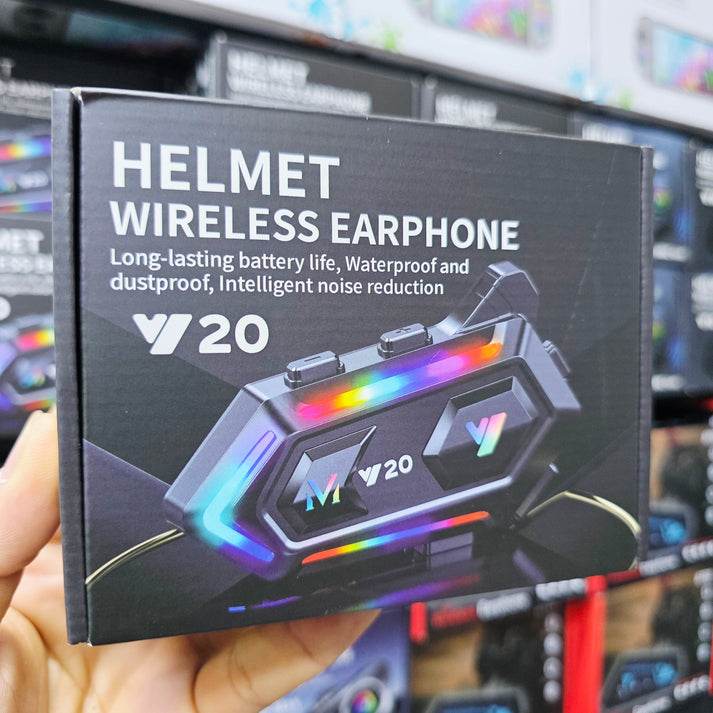 Y20 su geçirmez kask intercom 5.3v bluetoothlu stereo rgb ışıklı hd mikrofon ve müzik deneyimi - G5H - KolayMagza