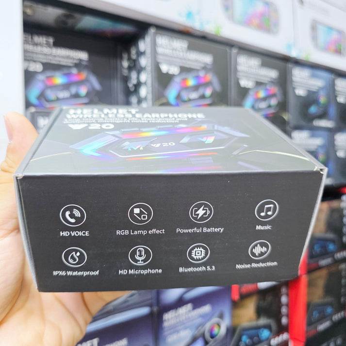 Y20 su geçirmez kask intercom 5.3v bluetoothlu stereo rgb ışıklı hd mikrofon ve müzik deneyimi - G5H - KolayMagza