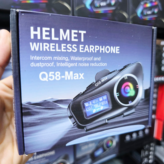 Q58 max fm radyo destekli suya dayanıklı gürültü azaltma özellikli intercom motorcu bluetooth kulaklık - G5İ
