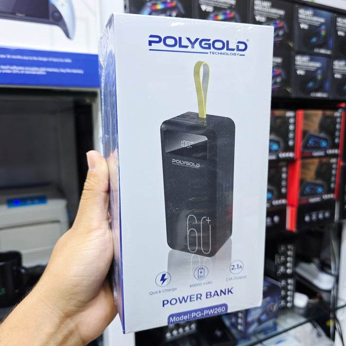 60,000 mah 2,1A 4 usb çıkışlı kendisinden kablolu powerbank pg-pw260 - P1X - KolayMagza