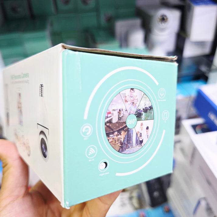 Wifi panorama camera mikrofonlu 360 derece döner led ışıklı gece görüşlü full hd ampul kamera - G1W - KolayMagza