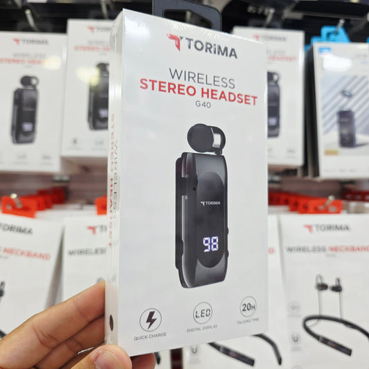 Makaralı tek kulaklık mikrofonlu led göstergeli 20saat konuşma süreli stereo bluetooth kulaklık - B3B