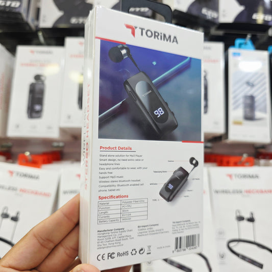 Makaralı tek kulaklık mikrofonlu led göstergeli 20saat konuşma süreli stereo bluetooth kulaklık - B3B