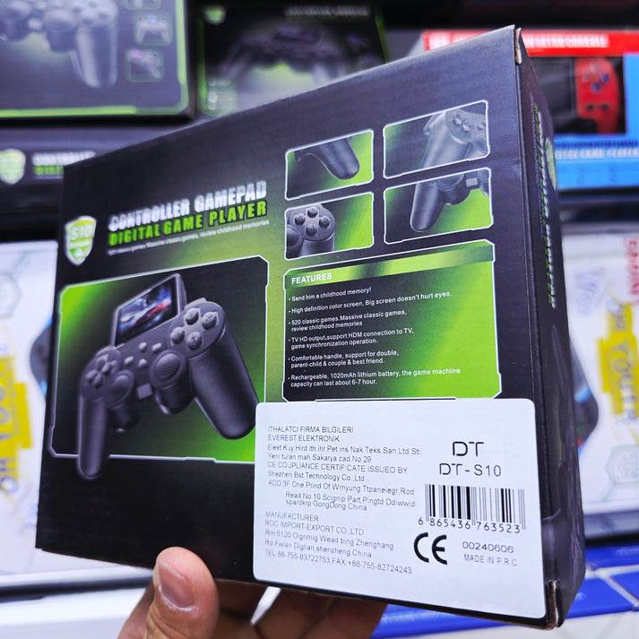 Dahili renkli ekranlı 500 retro oyunlu şarjlı kablosuz oyun konsulu S10 - G5O - KolayMagza