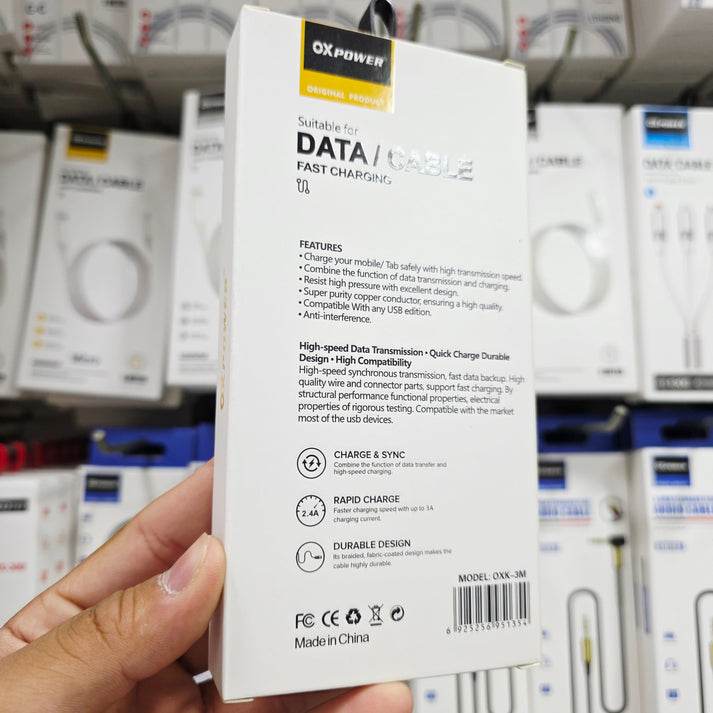 3 metre usb micro 2,4A hızlı veri aktarım ve şarj kablosu - S1S - KolayMagza