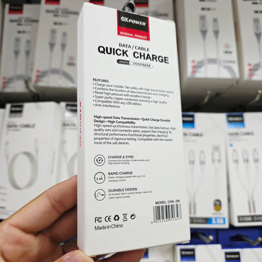 2 metre usb TypeC 2,4A hızlı veri aktarım ve şarj kablosu - S3R