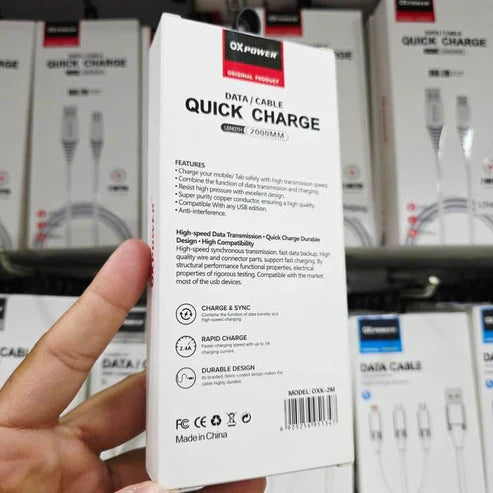 2 metre usb 2,4A hızlı veri aktarım ve şarj kablosu