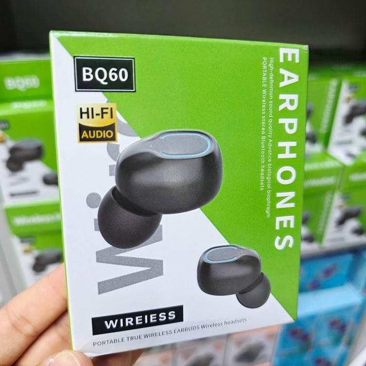 Bq60 kulak içi lastikli dokunmatik hi-fi audio led göstergeli bluetooth kulaklık