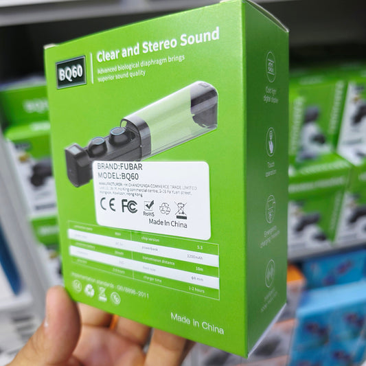 Bq60 kulak içi lastikli dokunmatik hi-fi audio led göstergeli bluetooth kulaklık - B3D