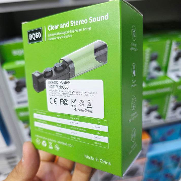 Bq60 kulak içi lastikli dokunmatik hi-fi audio led göstergeli bluetooth kulaklık - B3D - KolayMagza