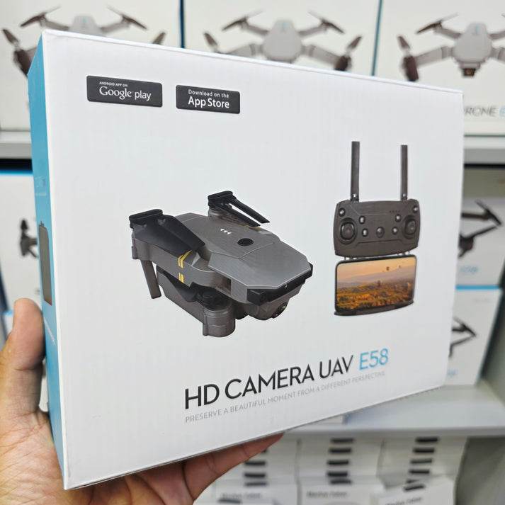 E58 4k Hd Kamerali Fly More Combo Drone Otomatik Kalkis Inis Sabit Durma ozellikli telefon yerleştirilebilir kumandalı - G5S - KolayMagza