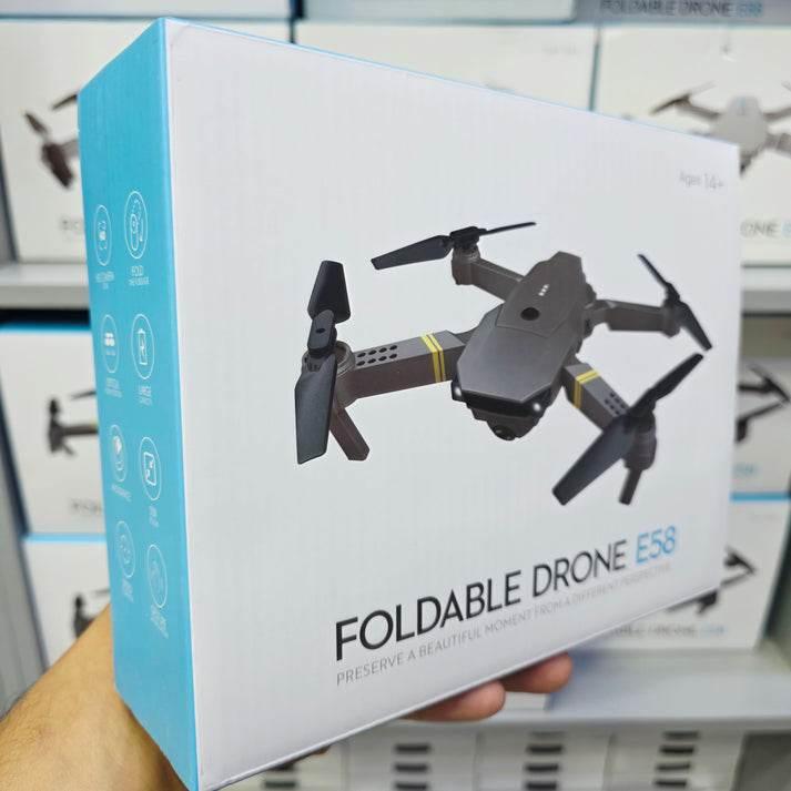 طائرة بدون طيار E58 Fly More Combo مزودة بكاميرا عالية الدقة بدقة 4K، وإقلاع وهبوط تلقائي، وجهاز تحكم عن بعد قابل للتركيب على الهاتف - G5S