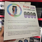 Mj26 rgb led çok renkli selfie ring light 10 inç (26 cm) rtipodlu ayak dahil - G1J - KolayMagza KM Technology