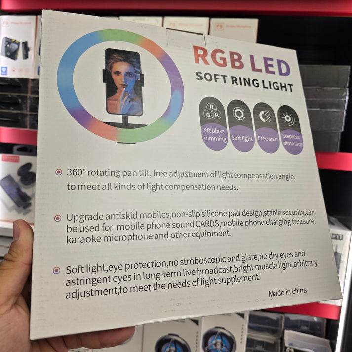 Mj26 rgb led çok renkli selfie ring light 10 inç (26 cm) rtipodlu ayak dahil - G1J - KolayMagza