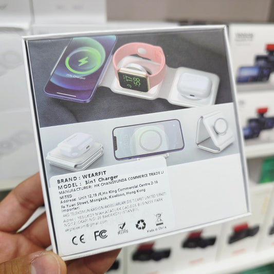 3ü1 arada telefon+airpods+watch katlanabilir kablosuz wirless magnetik şarj aleti - S3V