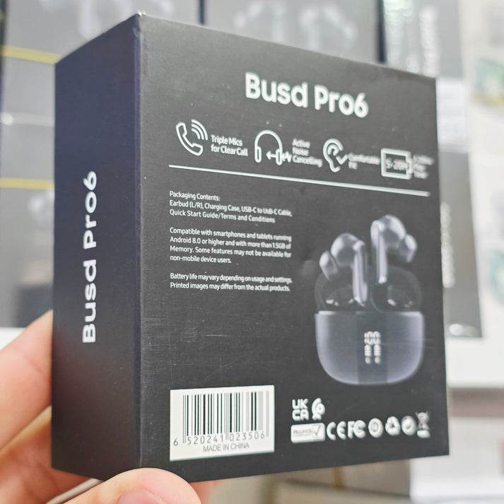 Logosuz buds pro6 kulak içi 5,3v stereo mikrofonlu kulak içi dokunmatik bluetooth kulaklık - B3G - KolayMagza