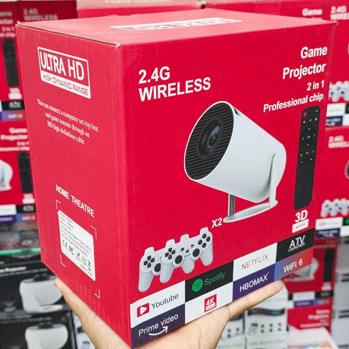 2,4G kablosuz game oyun projeksiyon çift kollu kumandalı youtube netflix destekliultra HD - G5X - KolayMagza