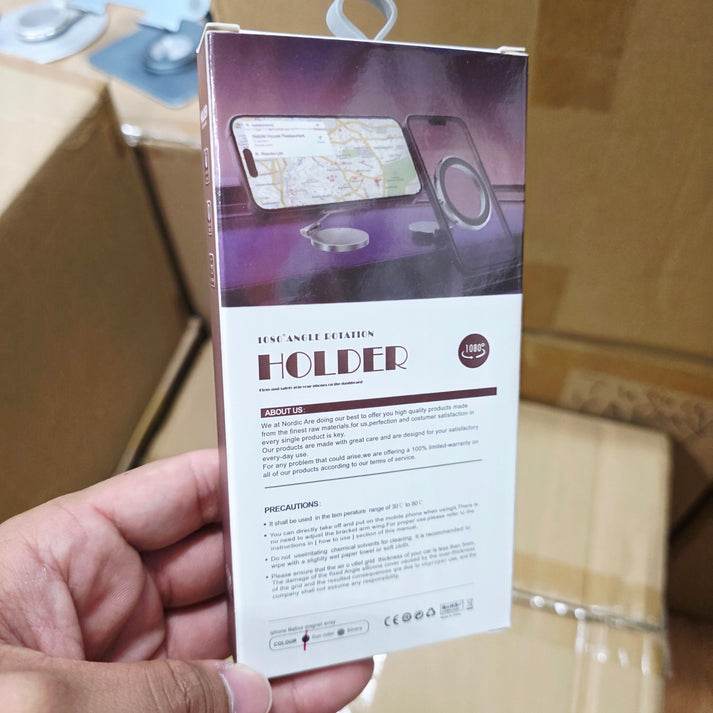 Metal magsafe miknatıslı 1080 derece açı döner araç içi telefon tutucu ayarlanabilir ve güçlü manyetik tutuş - R1V - R1V - KolayMagza