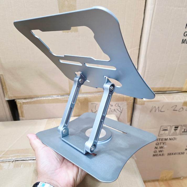 Metal 360 derece döner laptop ve tablet tutucu ayarlanabilir yükseklik masa üstü standı vip - N1T - KolayMagza
