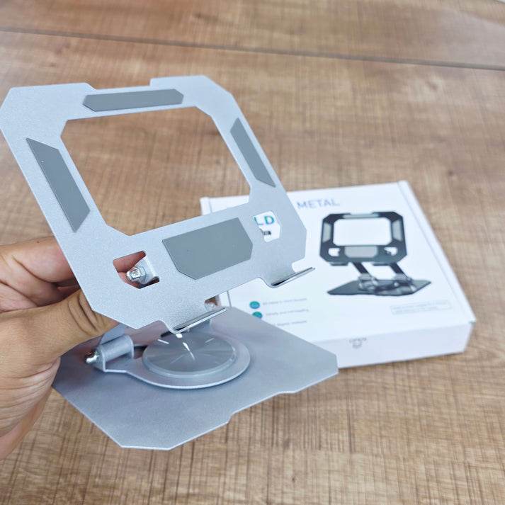 Foldable metal tablet stand | 360° döner, katlanabilir ayarlanabilir tutucu | tüm tablet modelleri ile uyumlu - N1L - KolayMagza