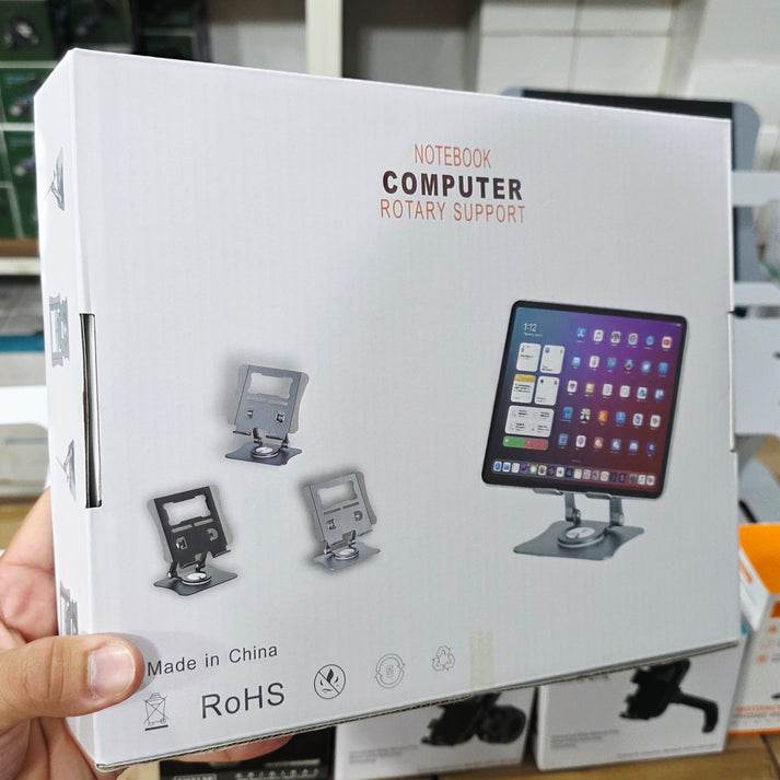 Metal 360 derece döner laptop ve tablet tutucu ayarlanabilir yükseklik masa üstü standı vip - N1T - KolayMagza