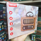 Kbroad full band radyo ahşap tasarım fm/am/sw/usb/tf destekli şarj edilebilir bluetooth hoparlör - H3M - KolayMagza