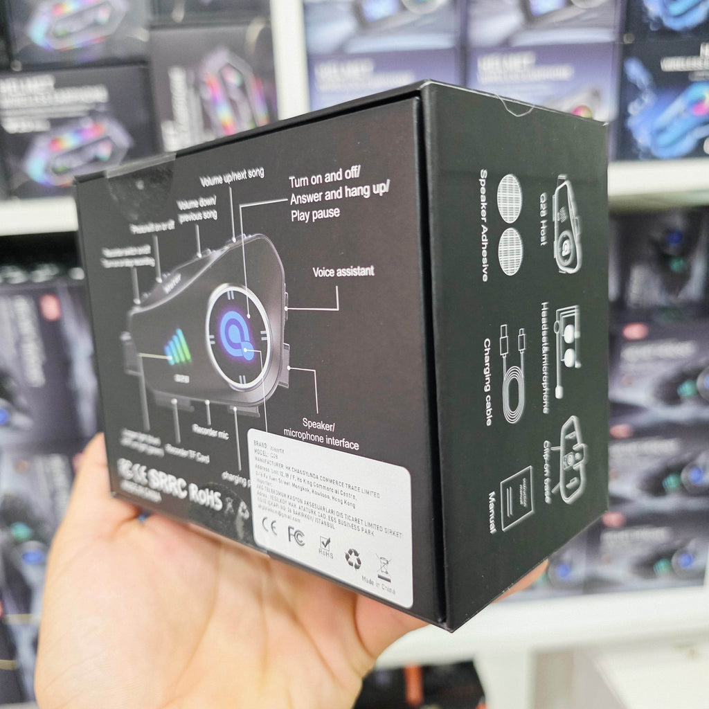 Q28 1080P kameralı Intercom +32GB SD Kartlı Bluetooth Motorsiklet Kask Kulaklığı İnterkom su geçirmez - G6O - KolayMagza