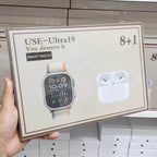 Use ultra19, 8 kordonlu ve airpods pro bluetooth kulaklıklı akıllım saat kombo - A3H - KolayMagza