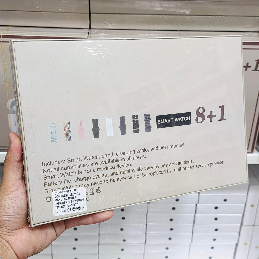 Use ultra19, 8 kordonlu ve airpods pro bluetooth kulaklıklı akıllım saat kombo - A3H - KolayMagza