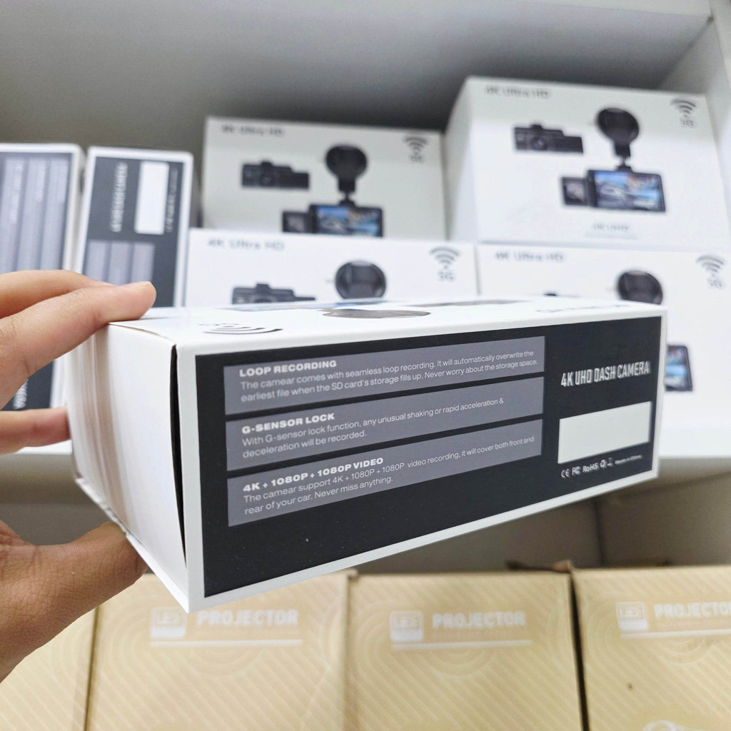 F6 4K 1080P Monitörlü Gece Görüşlü 3 Kanal WİFİ/GPS li döngü kayıtlı Araç Iç Dış Kamera - G6T - KolayMagza