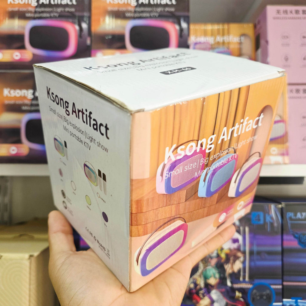 XM-66 rgb ışıklı tek mikrofonlu taşınabilir şarj edilebilir bluetooth hoparlör - H3R - KolayMagza