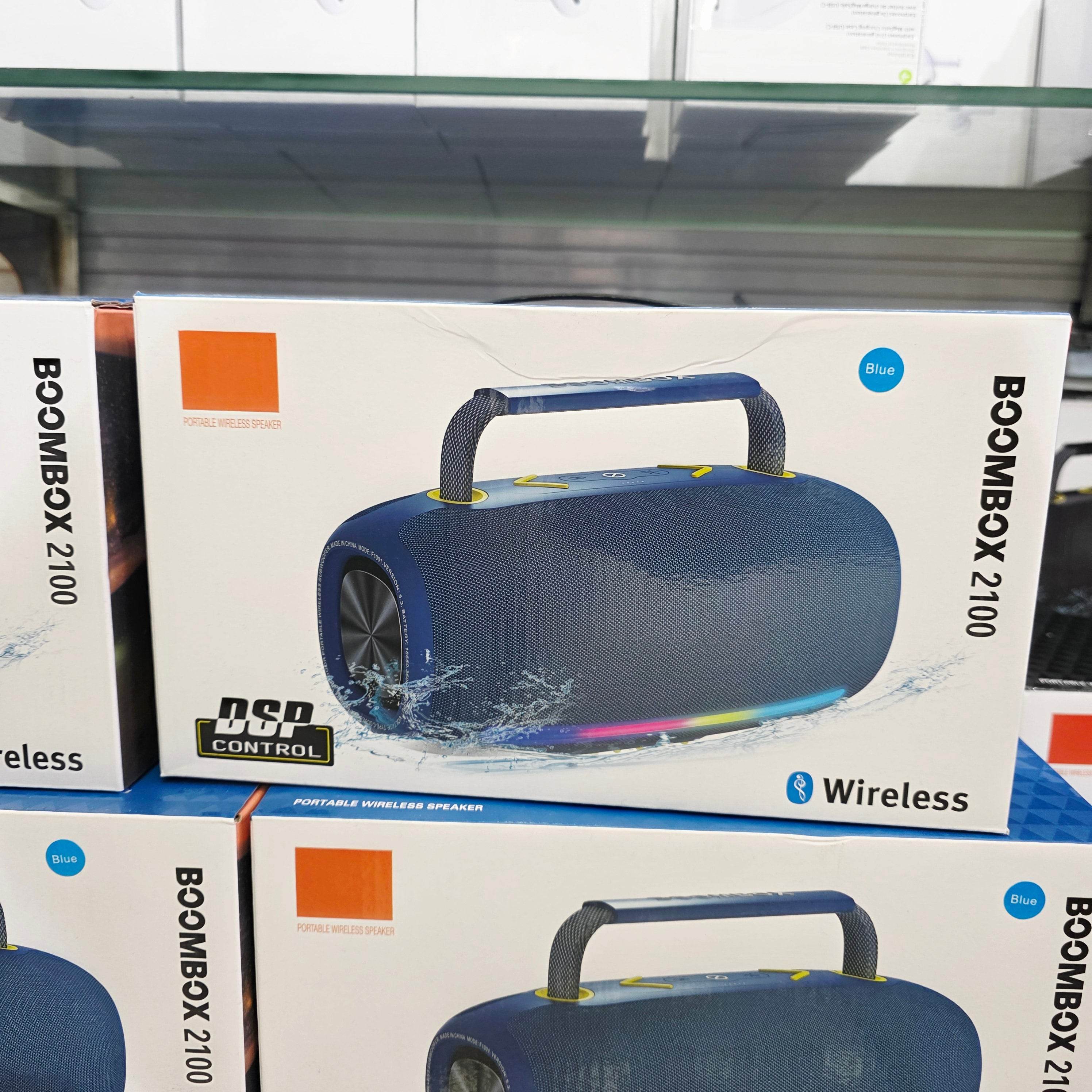 Boombox 2100 rgb ışıklı 360 derece steario ses güçlü çift bass, suya dayanıklı taşınabilir bluetooth hoparlör - H3W - KolayMagza