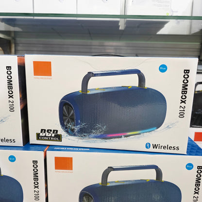 Boombox 2100 rgb ışıklı 360 derece steario ses güçlü çift bass, suya dayanıklı taşınabilir bluetooth hoparlör - H3W