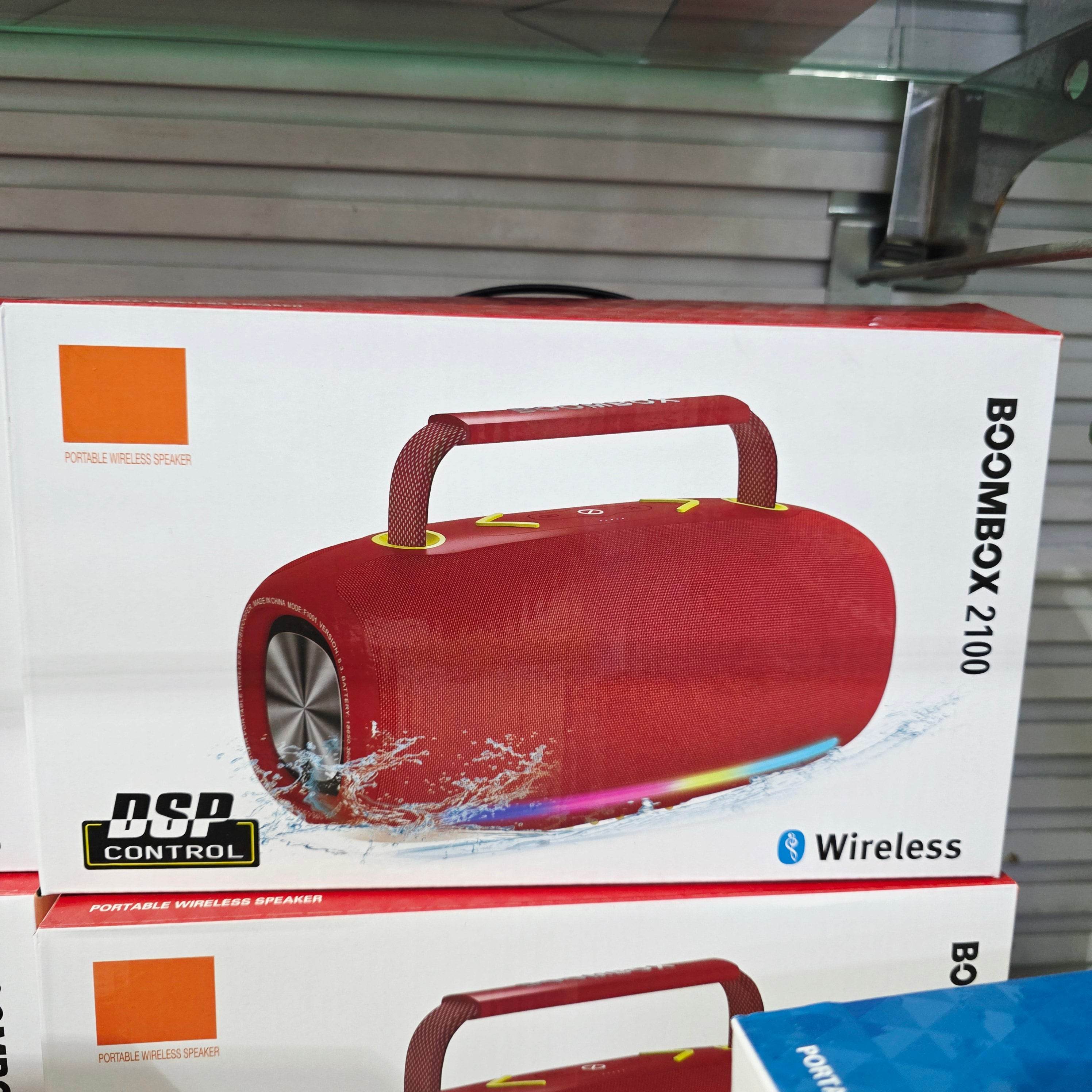 Boombox 2100 rgb ışıklı 360 derece steario ses güçlü çift bass, suya dayanıklı taşınabilir bluetooth hoparlör - H3W - KolayMagza